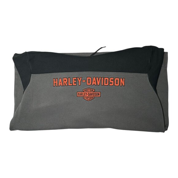 Harley Davidson Hoodie Mens XL Gray Logo Graphic Pullover Motorcycle Sweatshirt - Picture 2 of 4
